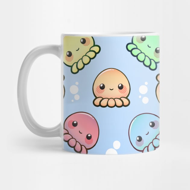 Pastel Octopus friends by Helithus Vy